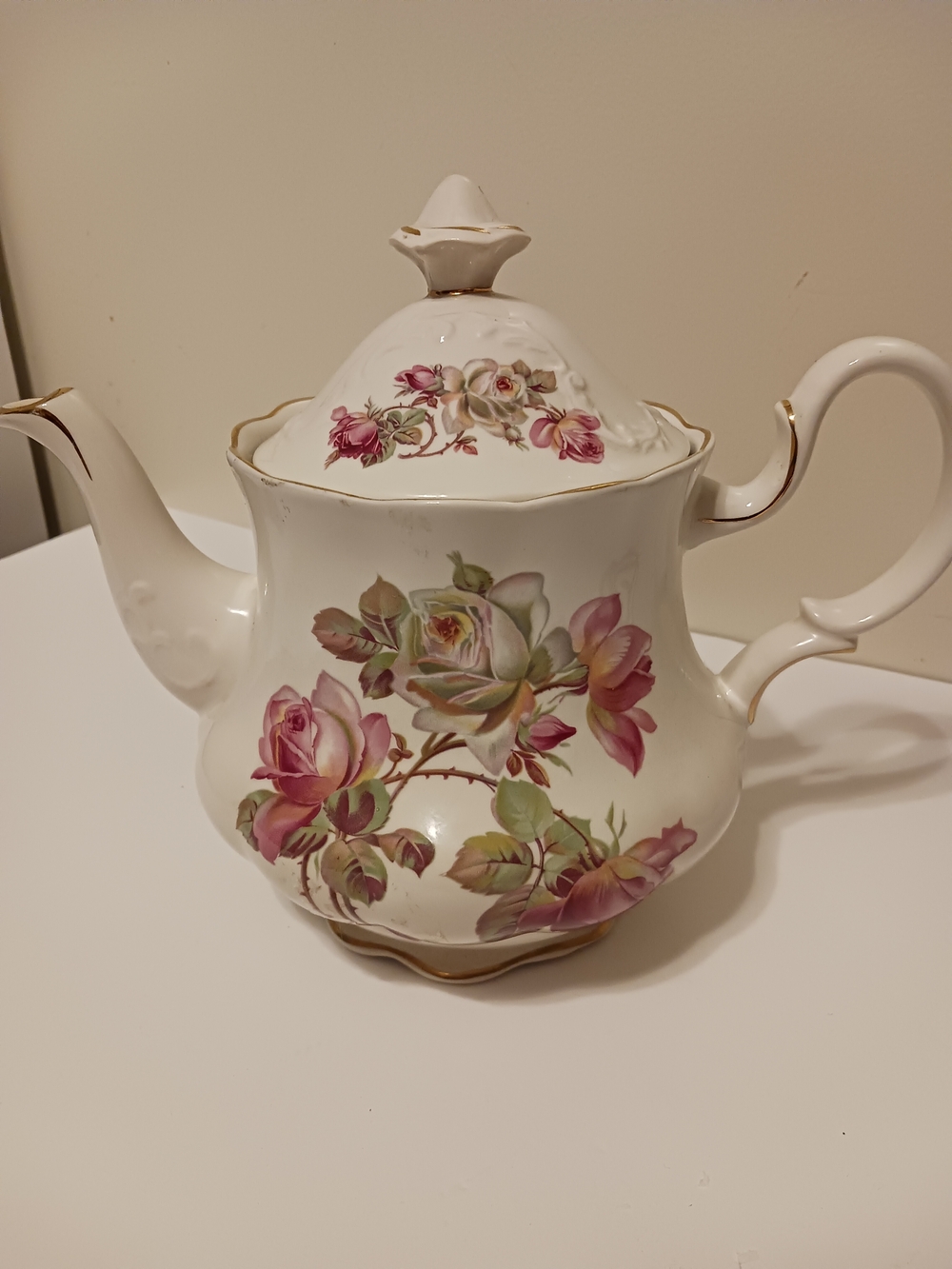Crown Dorset Staffordshire England Victorian Floral Teapot